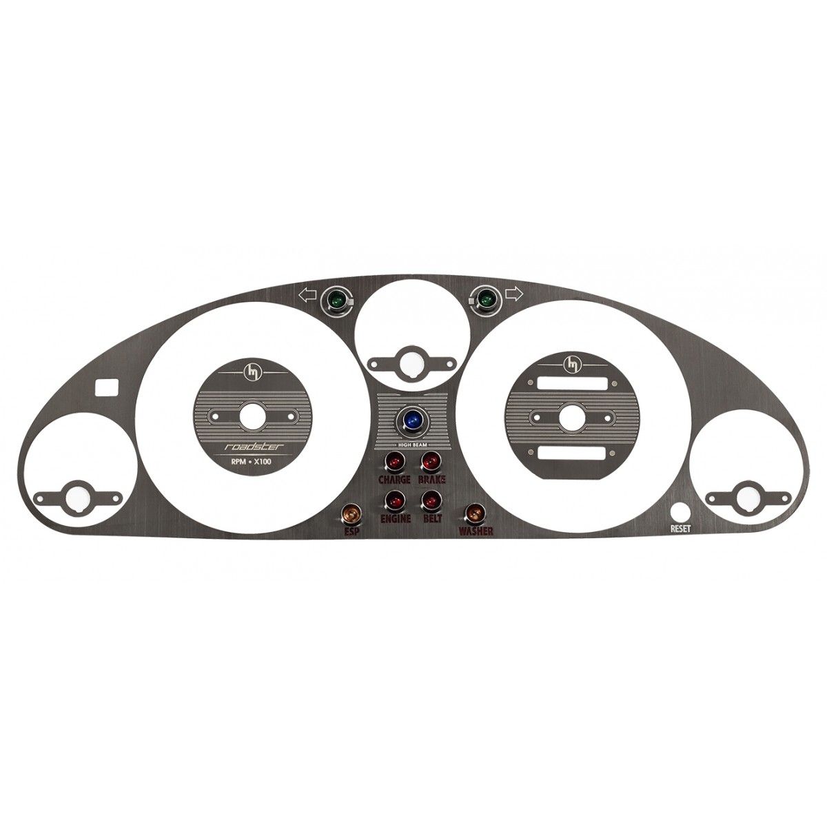 Instrument Cluster Bezel, Vintage Style, Black Brushed Stainless Steel, NA